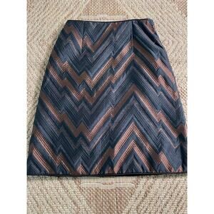 Akris Punto Bronze Black knee length chevron Skirt